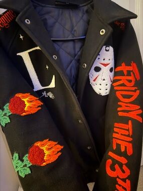 Friday The 13th x Civil Regime x Jason Soldout MEDIUM Limited Varsity Jacket BLK